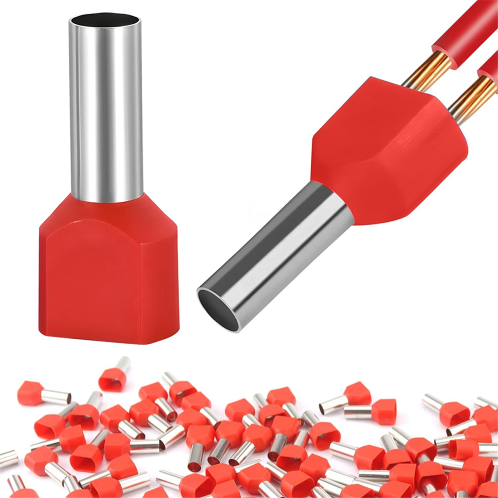 Zwillings-AderendhüLsen, 2 X 10,0 Mm², 150 StüCk, LäNge 14 Mm, Doppel-AderendhüLsen-image