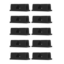 10er-Pack Silikon-Bleistifthalter, selbstklebender Stifthalter für den Schreibtisch, Gummi-Einzelclip für das Klassenzimmer, Schwarz