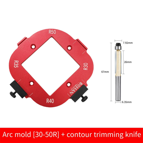 4-in-1-Bogenwinkel-Positionierungsschablone, Router-Eckenradius-Schablone, wiederverwendbar, 30–50R 2