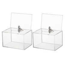 Transparente Spendenbox mit Schloss Geldsammlung Stimmzettel Vorschlag