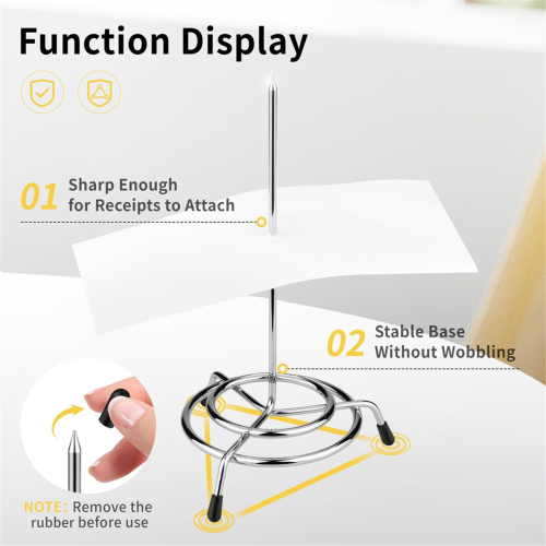 Ticket Stabber for Restaurant, 6PCS Receipt Holder Check Spindle Orders Spike Kitchen Office Paper Notes 2