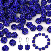 Strass-Perlen für die Schmuckherstellung, 10 mm, glitzernd, Ton, für Armbänder, Halsketten, Ohrringe, Dunkelblau, 150 Stück