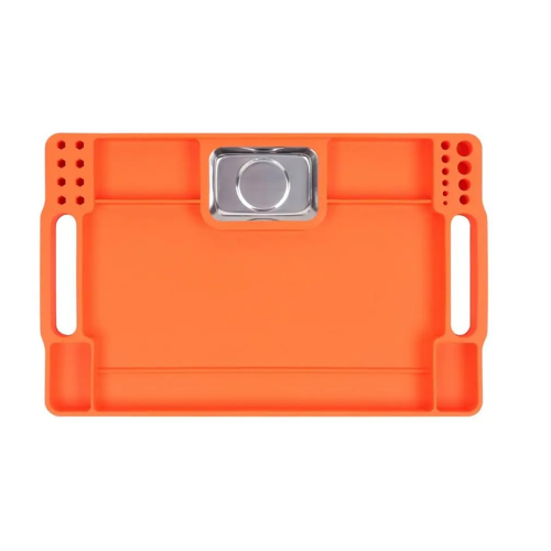 Silicone Tool Holder Tray Multi-Purpose Mat Repair Storage Segmented Mechanics Orange 2