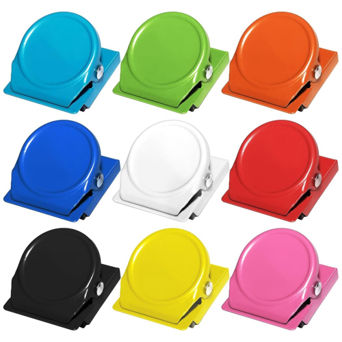 Magnet Clips 9 Pack Magnetic for Classroom Whiteboard Refrigerator Fridge, Assorted Colors 1