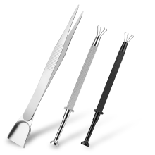 3 stuks grijpers, gereedschapshouderset, juwelierspick-up, strooipen, sieradenpincet, 4-klauw, piercingbal voor kleine voorwerpen, chip