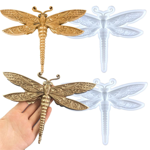 2PCS Libelle Silikon Form Große Epoxy Harz Form Formen 3D Tier Anhänger Wand Hängen Form 2