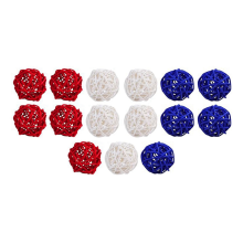 15 Stück Dekokugeln Rattan Dekoration für Unabhängigkeitstag Home Decor Craft Vase Bowl Filler Tisch Party Supplies A