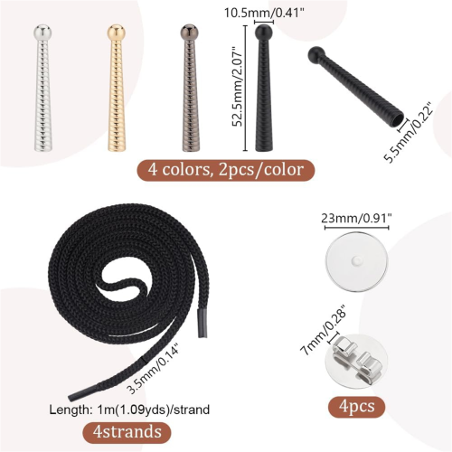 Bolo Tie Findings DenimTie Replacement End Cap Kit for DIY Making 2