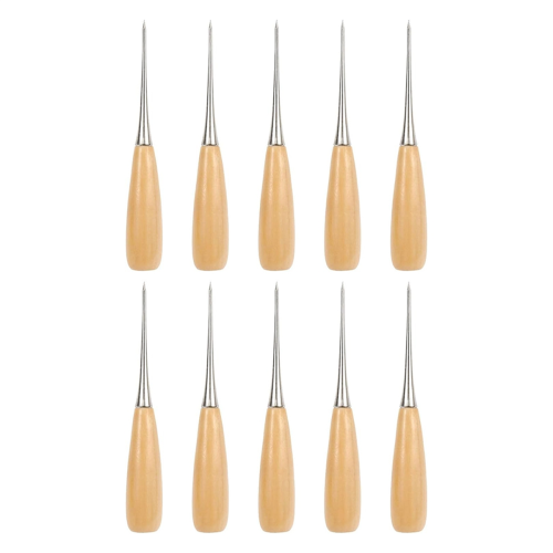 10Pcs Leather Sewing Awl with Wood Handle Craft Tools for Working 1