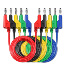 P1036 5 Stück 4 mm Kupfer-Bananenstecker auf Multimeter-Messleitungen, weiches PVC-Kabel, 1 m Draht, 1000 V, 15 A
