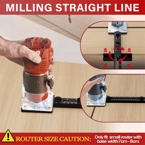 Router Milling Groove Bracket,Cabinet Hardware Jig Guide Circle Cutting Adjustable 2