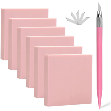 6 pezzi 2x2 pollici blocco di incisione in gomma rosa, strumento per incisione, stampa, timbri artigianato morbido, quadrato