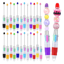 24-teiliges mehrfarbiges Perlenstifte-Set, 4-in-1, bunter Druckkugelschreiber, DIY-Bausatz für das Büro