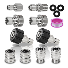 Confezione da 10 raccordi rapidi per idropulitrice, kit girevole da M22-14 mm a 3/8 di pollice