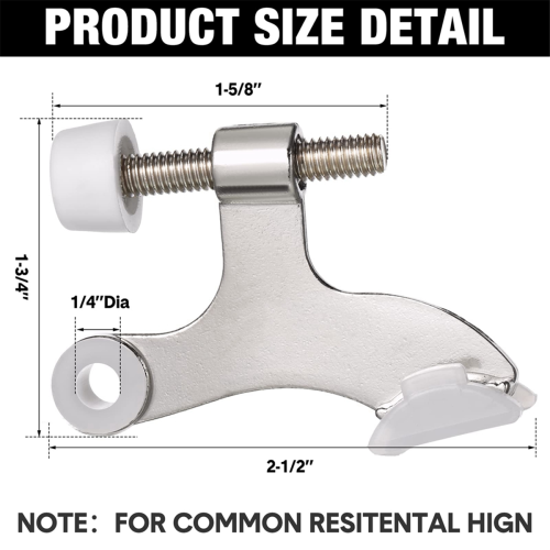 20pack Hinge Pin Door Stops Satin Brushed Stopper Adjustable Heavy Duty with Rubber Bumper Tips 2