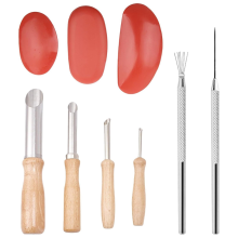 9PCS Ton Sculpting Werkzeuge Holzgriff Keramik Carving Tool Kit Trimmen
