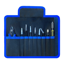 Set di 9 pinzette elettroniche diagonali, set di bastoni per le unghie, borsa per extension di ciglia finte, clip per sopracciglia