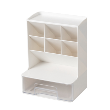 Bureau-organizer, pennenhouder, potloodorganizer met 7 compartimenten en 1 lade voor school, opbergrek voor slaapzaal, A