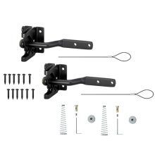 2er-Pack selbstverriegelnder Torriegel für Holzzäune, strapazierfähig, mit Stahlfederkabel, Zugschnur, Hardware-Schloss