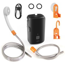 Doccia esterna portatile, pompa elettrica impermeabile con flusso d'acqua a 2 livelli per campeggio, escursionismo, picnic