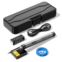 5V Micro-USB Soldering Iron Kit,with Battery Wireless Portable Electric Welding Machine Solder Pen Grey