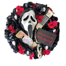 (A) Halloween Screaming Ghost Garland Spooky scary Door Hanging Terrifying Wreath Witch