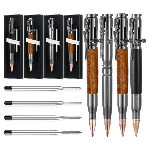 Pen Set with Compass Black Refill Gift Box Solid Color Brass Suitable for Colleagues Graduation Christmas