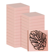 24 pezzi 2 x 2 pollici blocchi di gomma per intaglio linoleum per stampa, creazione di timbri, fai da te, rosa