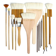 Töpferpinsel zum Glasieren, 15-teiliges Keramik-Set, Wolle, Bambus, Acryl, Aquarell