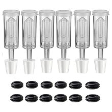 Gärbrau-Luftschleuse-Set, Tülle, Bierherstellung, Wein, Kombucha, passend für Gallonenkrug, 6er-Pack