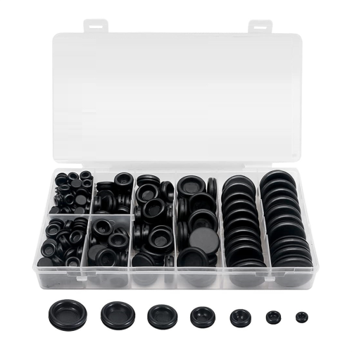 188 Pieces Closed Rubber Grommet Firewall Solid Hole Plug Assortment Kit for Wire Electrical Appliance Plumbing 1