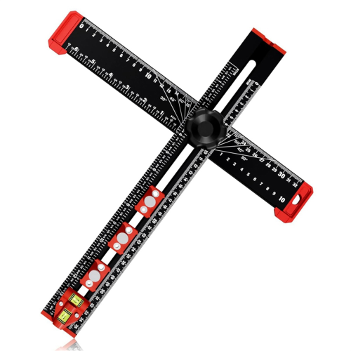 Woodworking 2 in 1 Drilling Positioning Ruler Combination Angle -Shaped Cabinet Hardware Jig