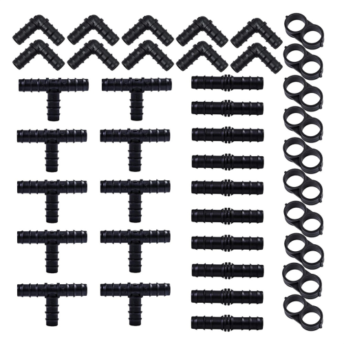 Drip Irrigation Accessories Kit Barb Connector for System Garden Watering 40PCS