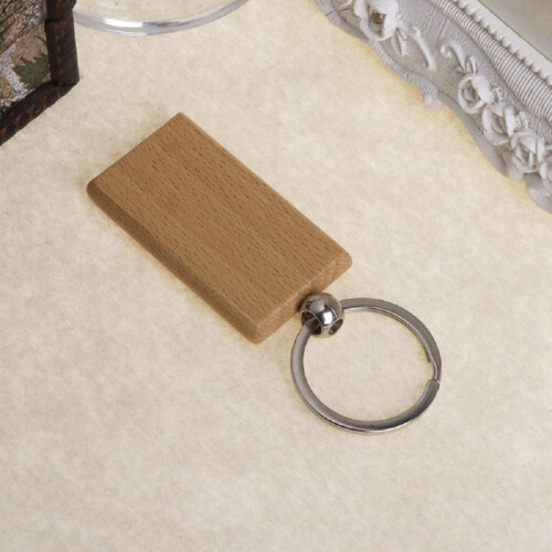 60 τεμάχια κενό τετράγωνο ξύλινο μπρελόκ DIY κλειδί ετικέτα δώρου 2