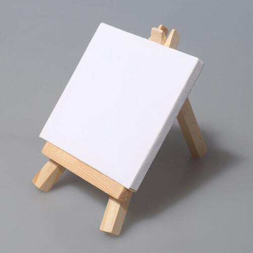 Conjunto de mini telas de 3 polegadas x 3 polegadas e mini cavalete de 5 polegadas para artistas 2