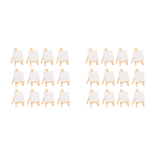 Conjunto de mini cavalete para artistas com 12 peças + mini tela de 3 polegadas x 3 polegadas para pintura