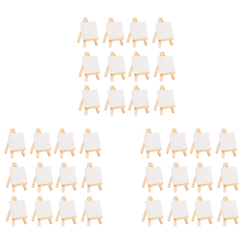 Conjunto de mini cavalete para artistas com 12 peças + mini tela de 3 polegadas x 3 polegadas para pintura