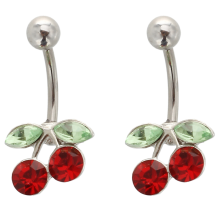 PIERCING NOMBRIL CERISE 361L ACIER CHIRURGICAL