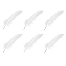 100 ks bílých peříček z husy na výrobu párty čepic 15-22 cm