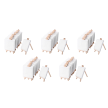 4 By 4 Inch Mini Canvas And 8 x 16cm Mini Wood Easel Set 12 Pack