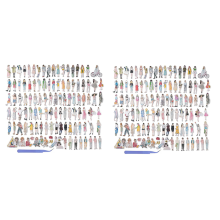 108 adesivos de pessoas para diário, scrapbooking, adesivo de scrapbook