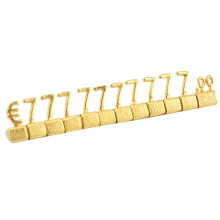 10 Sets 3D Metal Shelves Price Square Kit for Shop Price Label Gold