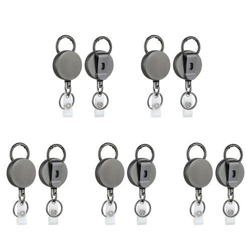 2 Pack Heavy Duty Retractable Badge Holder, for Name Card Keychain