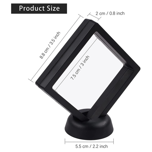 4 Pcs Holder 3D Floating Frame with Bracket Coin Black 1