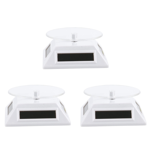 White Solar/Battery Powered Rotating Stand Product Display