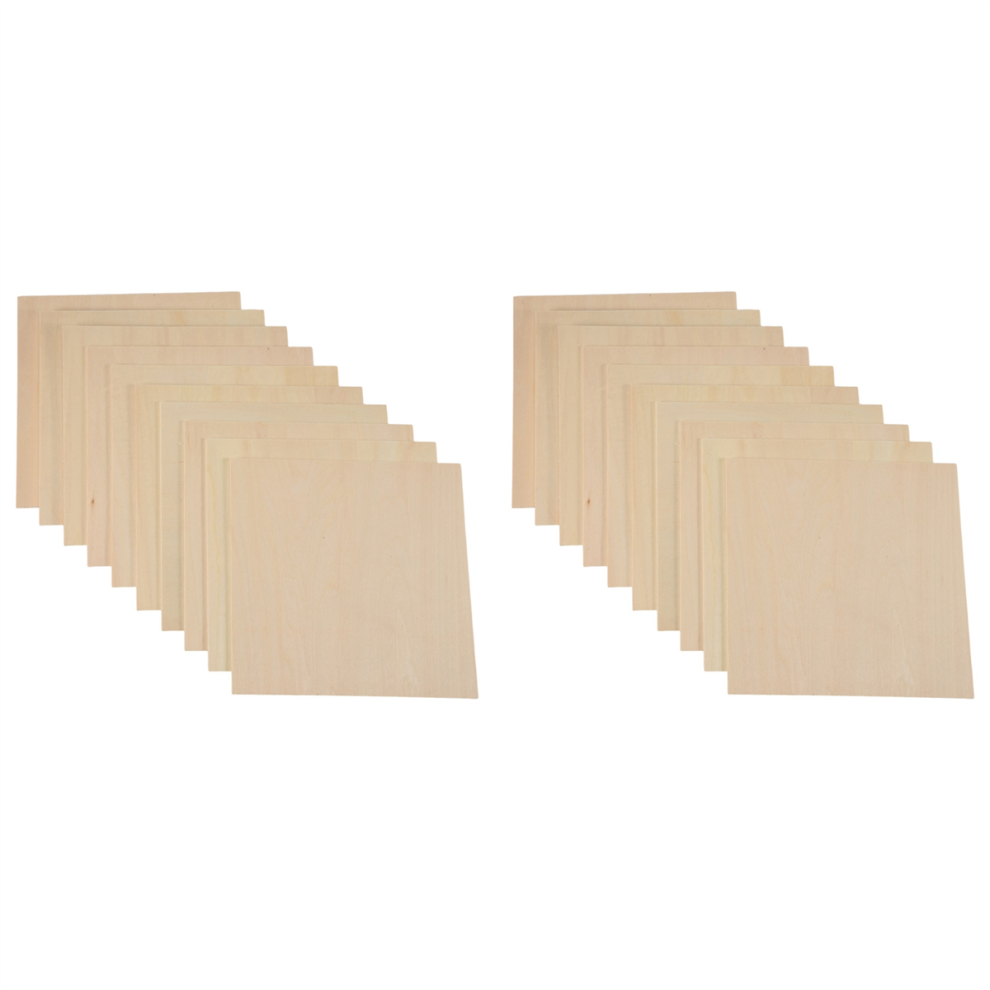 10 stuks 20x20x0,2 cm onafgewerkte houten planken, rechthoekig, blank hout