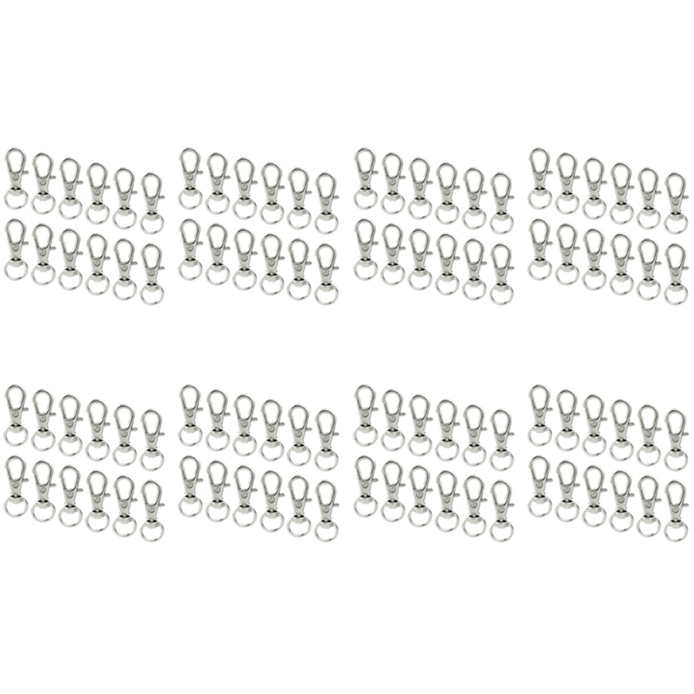 50 Pcs Swivel Clasps Lanyard Snap Hook, Lobster Claw Clasp Silver 4712376619729