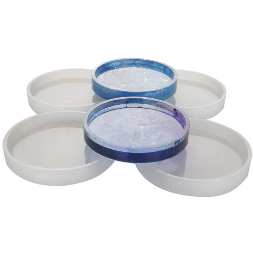 Pacote com 4 moldes de silicone para porta-copos redondos grandes, diâmetro 3,94 polegadas/10 cm 1