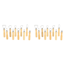 Metal + wood Thick Handle Pottery Sculpting Tool Set Pack of 10