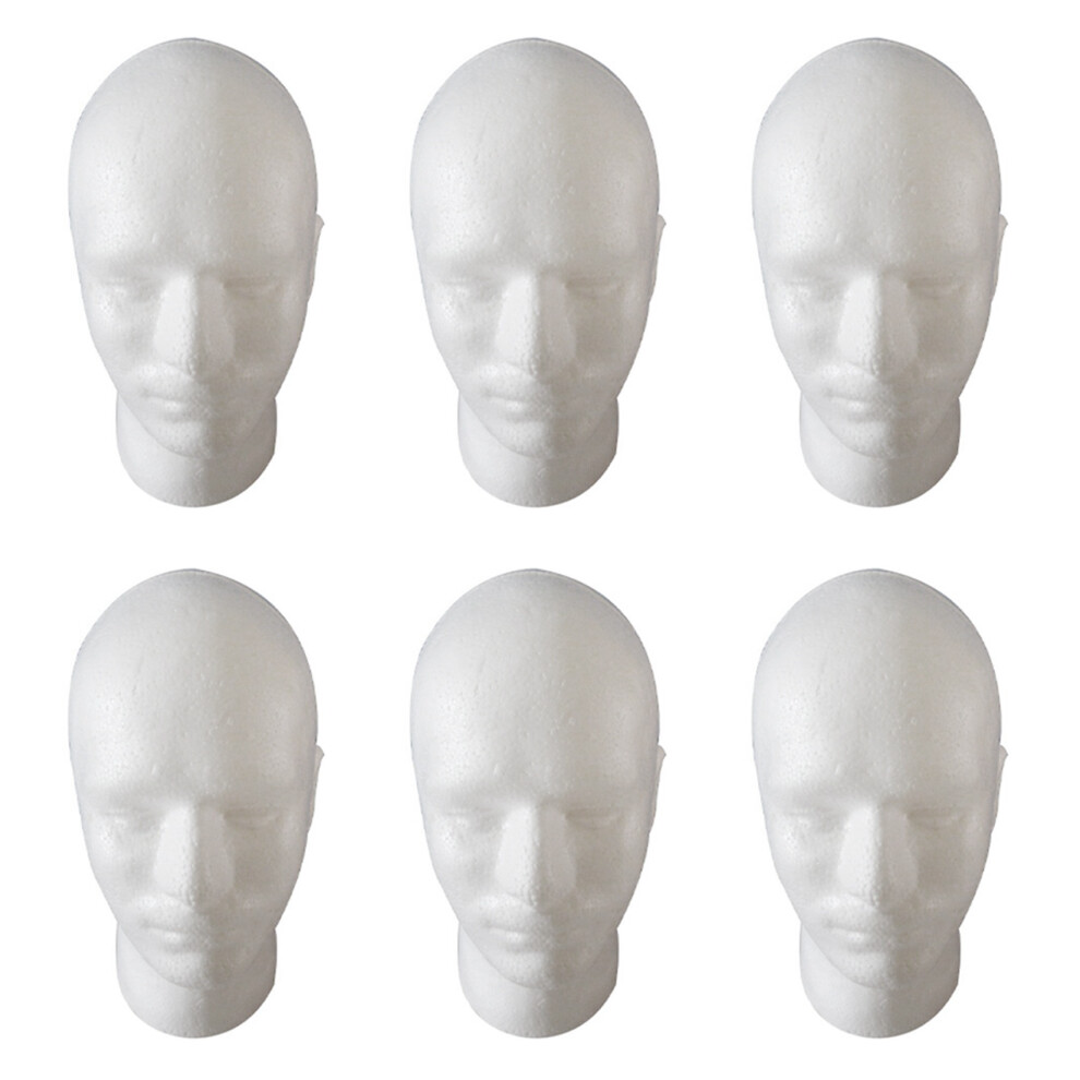 Unisex White Male Wig Display Cosmetology Mannequin Head Stand Model Foam